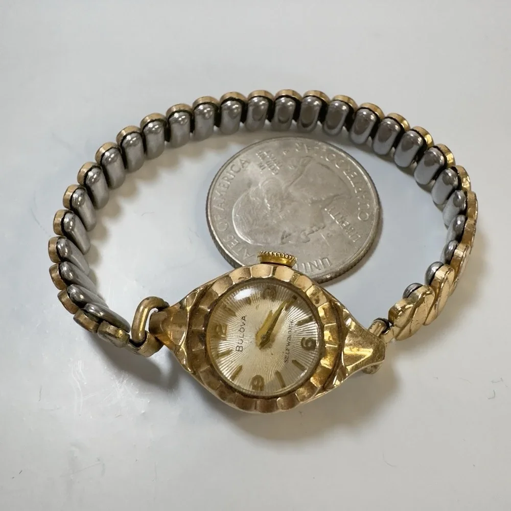 Vintage Bulova Watch Self Winding 1/20 10k Gold Filled Womens Working Condition